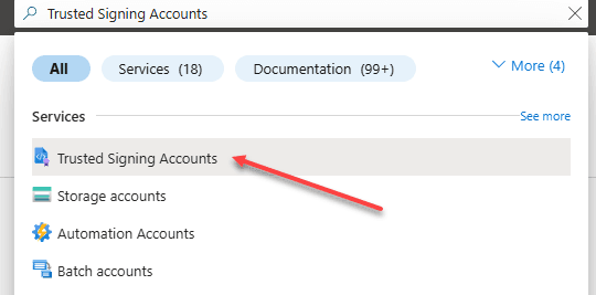Trusted Signing Accounts
