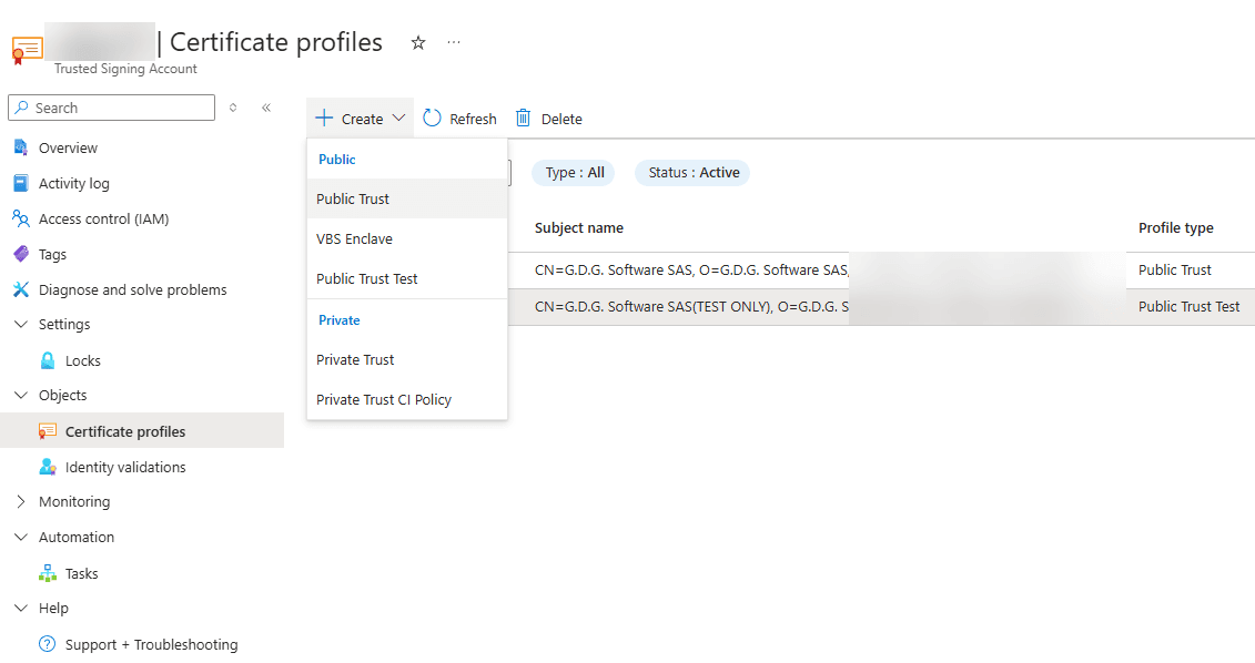 Certificate Profiles